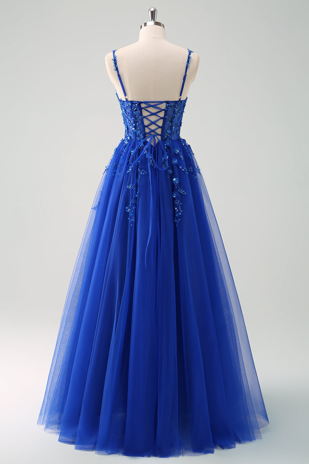 Sparkly Floral Green Corset Tulle Long Prom Dress with Lace