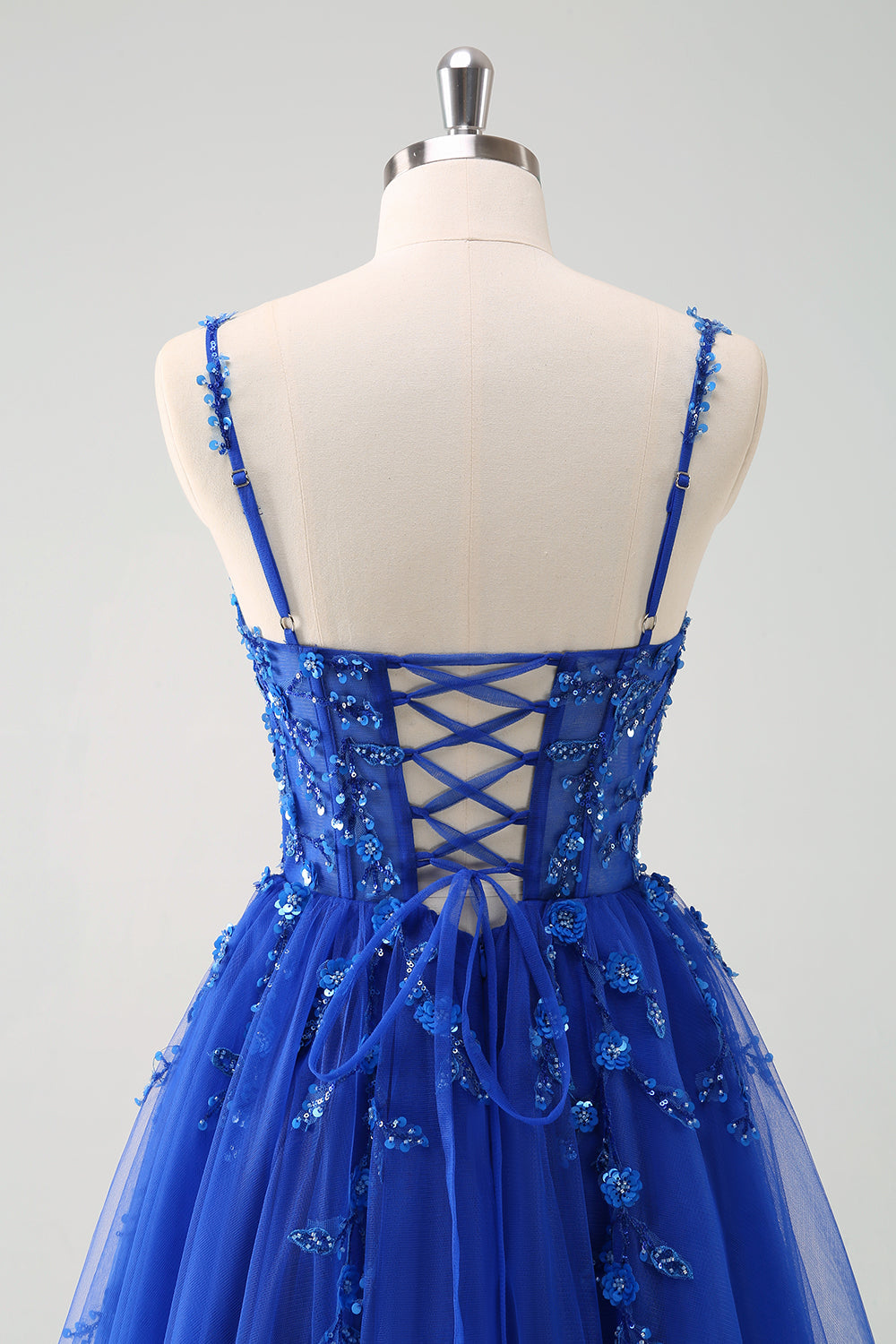 Sparkly Floral Green Corset Tulle Long Prom Dress with Lace