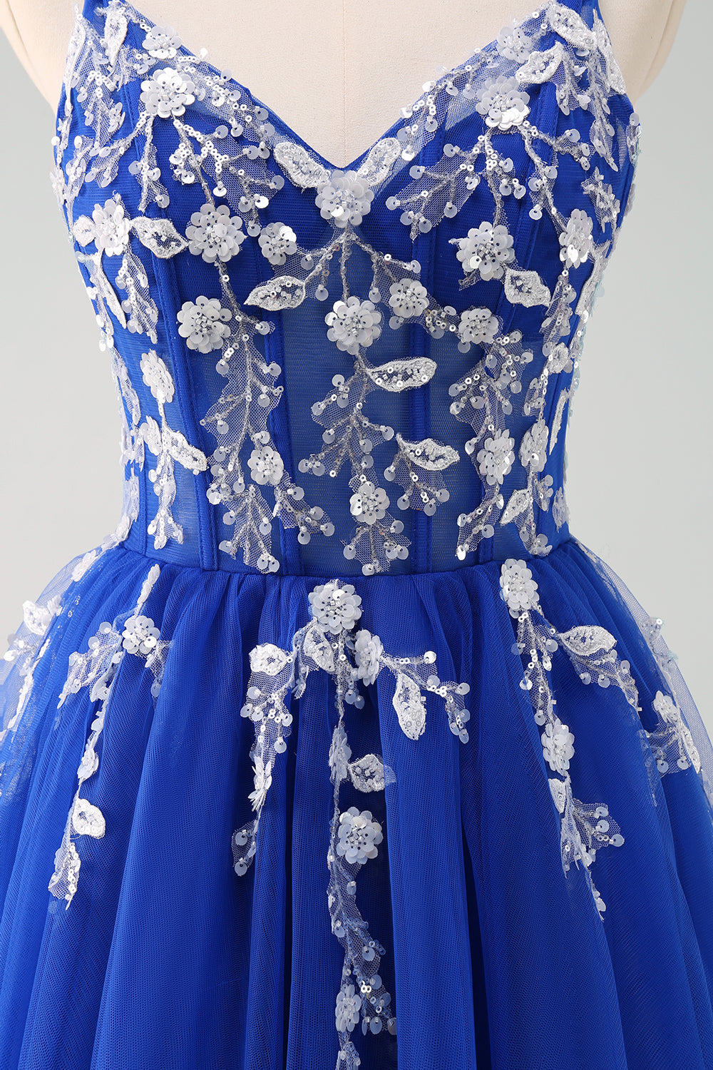 Sparkly Floral Green Corset Tulle Long Prom Dress with Lace