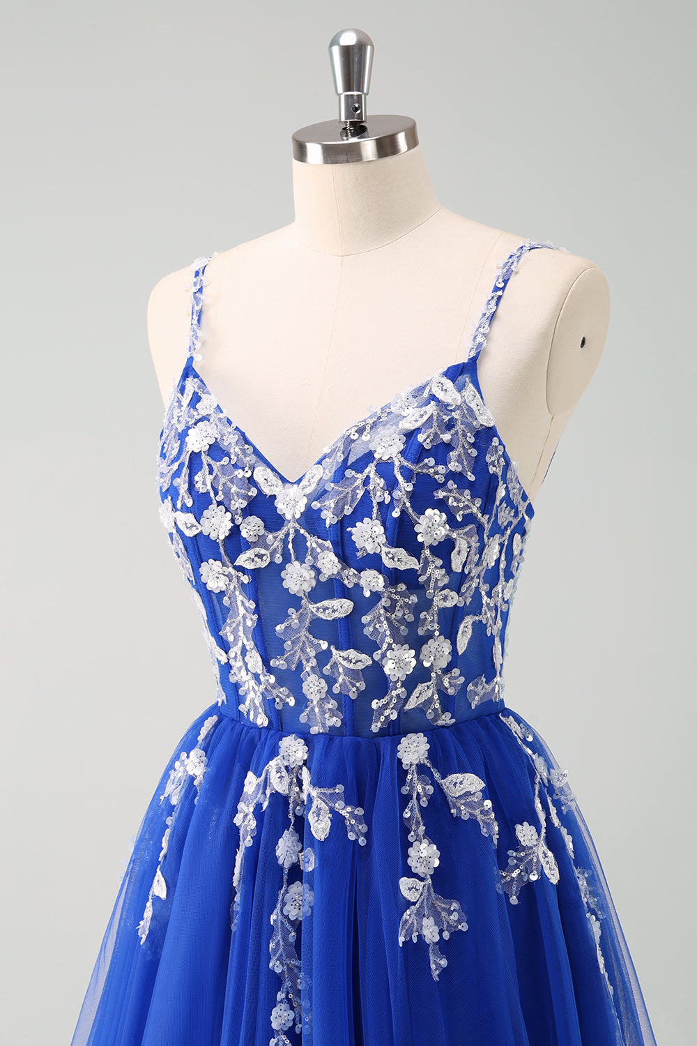 Sparkly Floral Green Corset Tulle Long Prom Dress with Lace