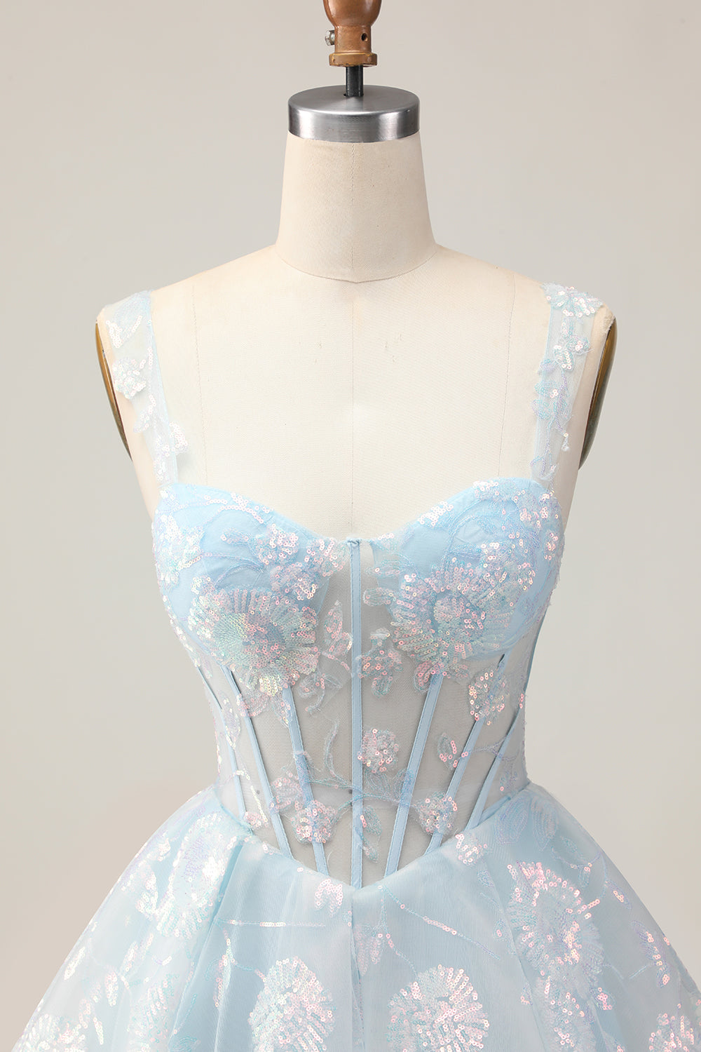 Sparkly Fuchsia A Line Corset Long Homecoming Dress with Sequins