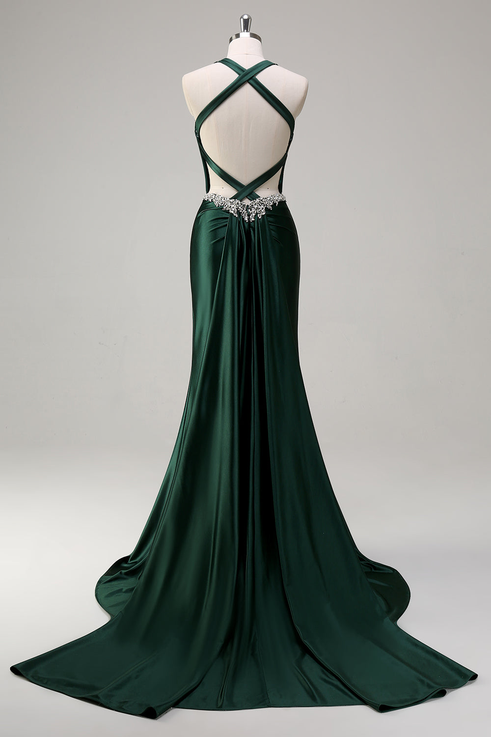 Dark Green Plus Size Floral Mermaid Corset Satin Long Prom Dress