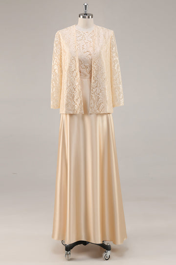 Champagne A-Line 2-Piece Mother of the Bride Dress