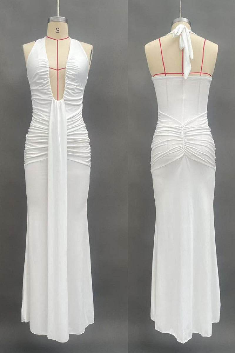 Mermaid	Maxi Knitted Semi Formal Wedding Guest Dresses 917018224683