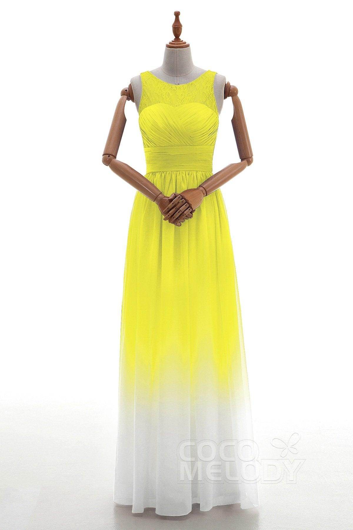Sheath Floor Length Chiffon Lace Bridesmaid Dress Formal Dresses BD160002