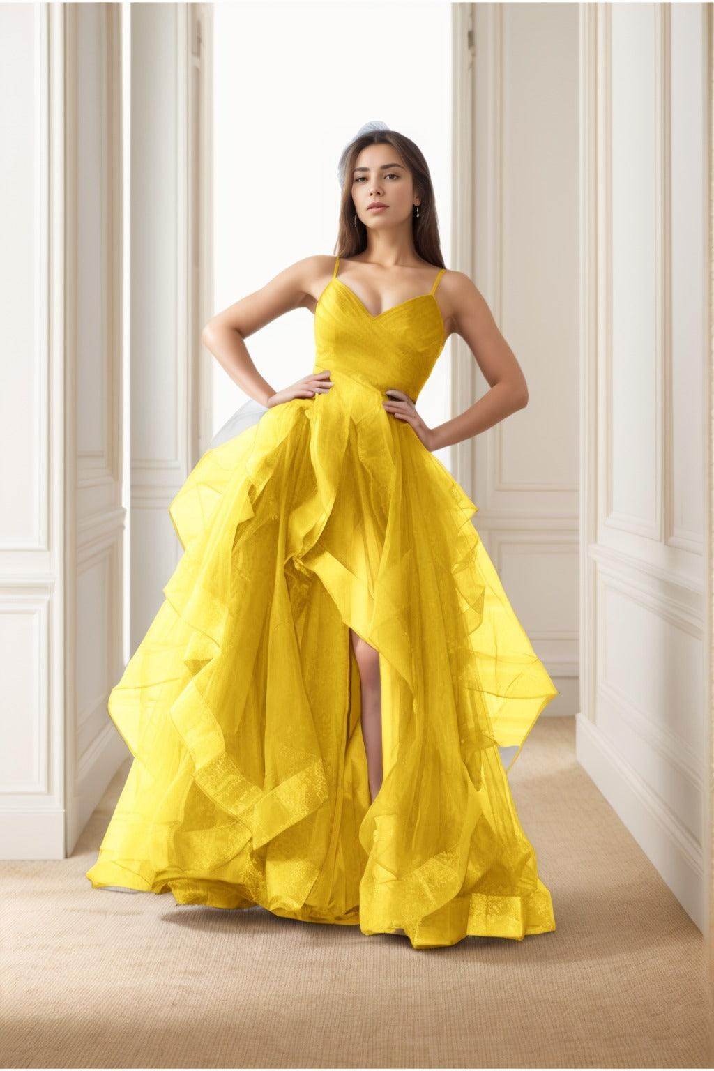 A-Line Floor-Length Tulle Prom Dress CS0412