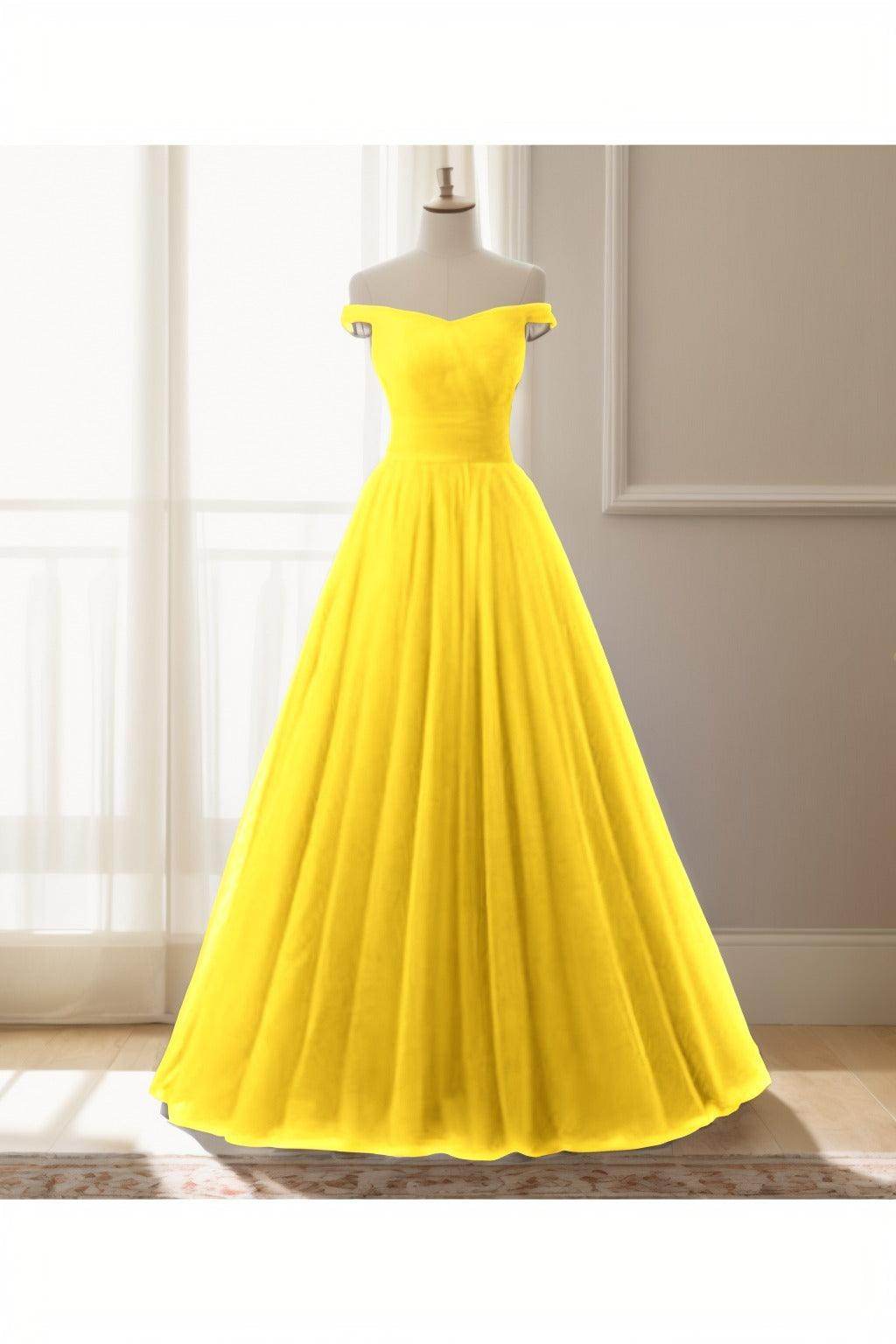 A-Line Floor Length Tulle Prom Dress CS0459