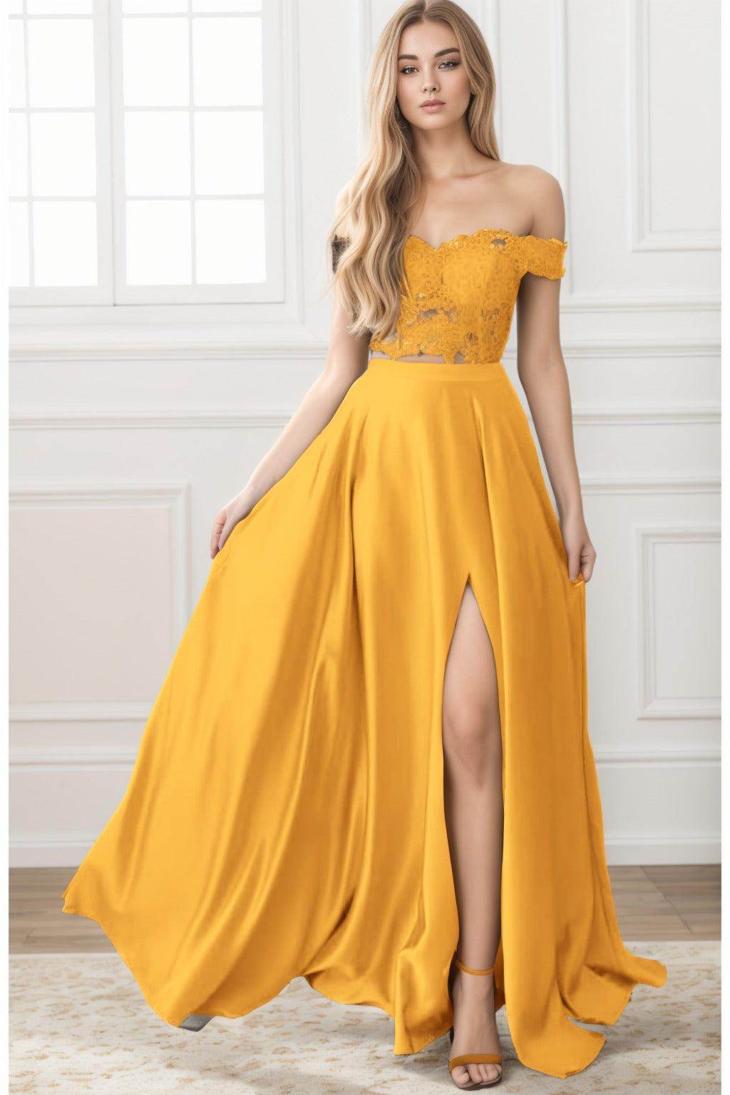 A-Line Sweep-Brush Train Elastic Satin Prom Dress CS0414