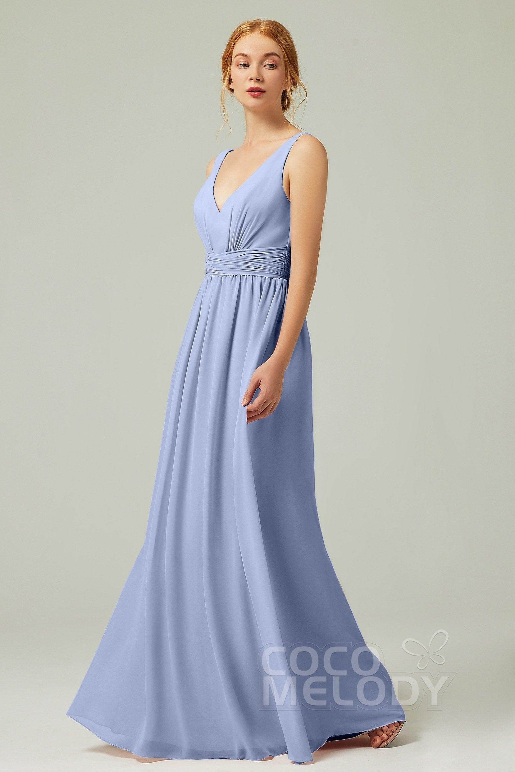 A-Line Floor Length Chiffon Bridesmaid Dress CB0318