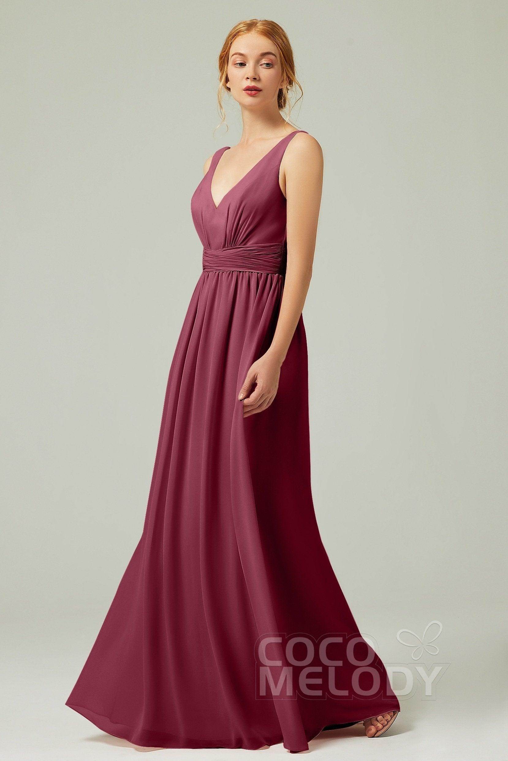 A-Line Floor Length Chiffon Bridesmaid Dress CB0318