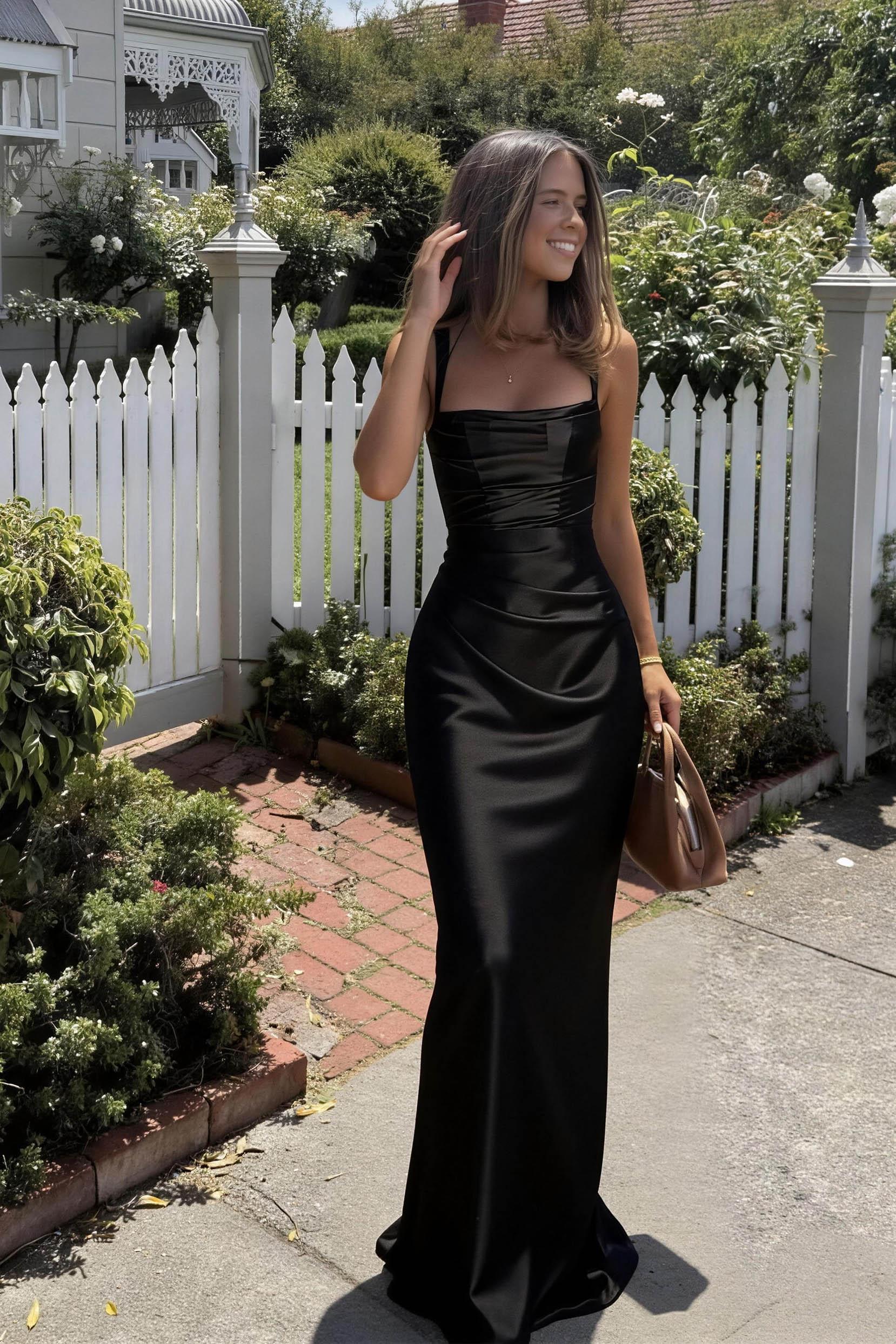 Sheath-Column Maxi Satin Formal Evening Dresses 971343877638