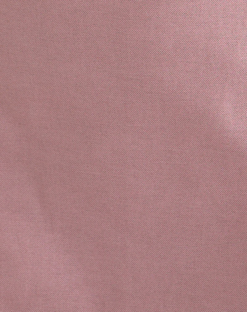Ambra Scoop Mini Dress in Linen Dusty Rose