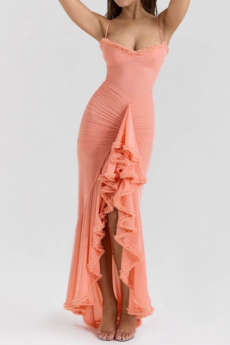 Trumpet-Mermaid High-Low Tulle Semi Formal Wedding guest dresses 833386514721