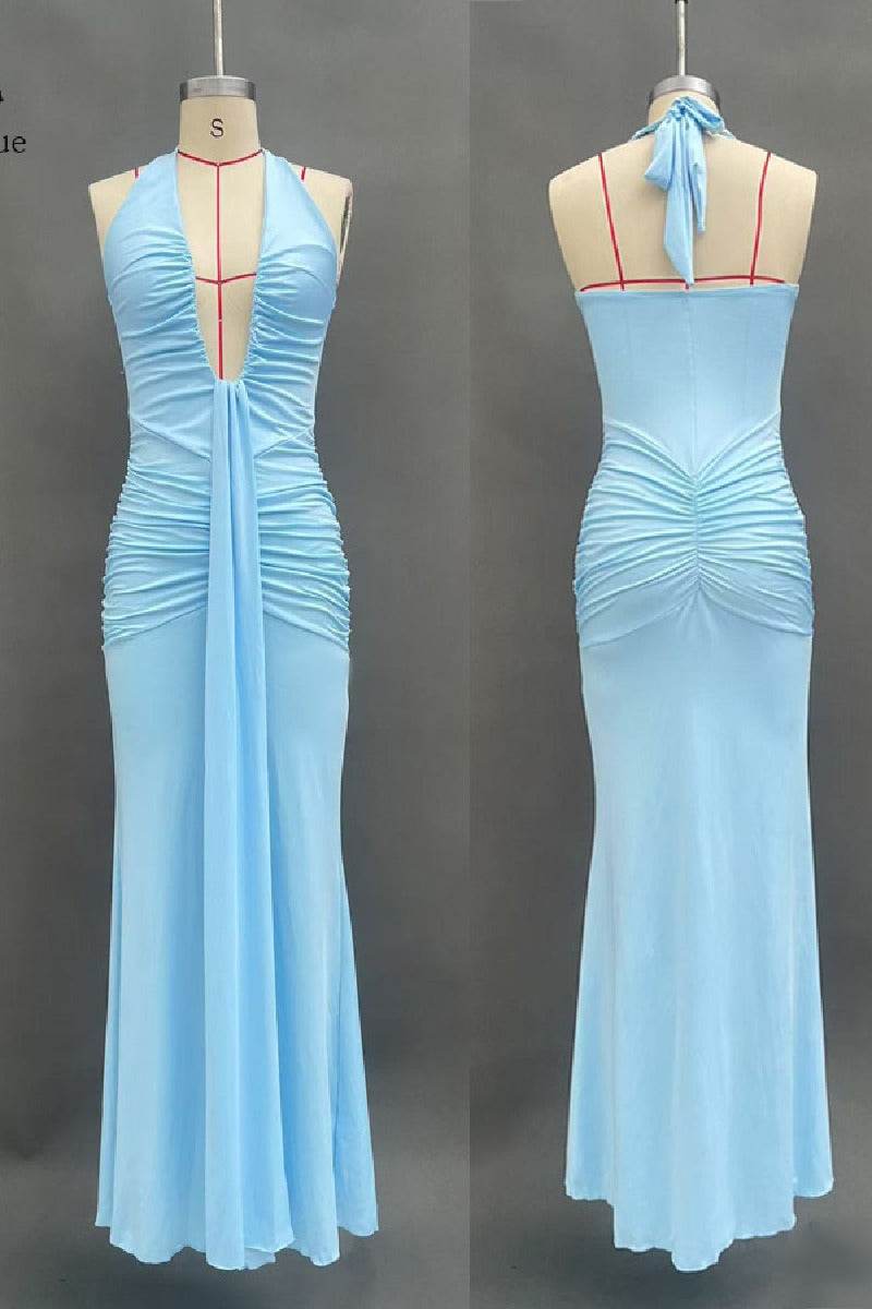 Mermaid	Maxi Knitted Semi Formal Wedding Guest Dresses 917018224683