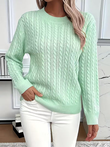 ADRIANA – CABLE-KNIT COZY LONG-SLEEVE SWEATER