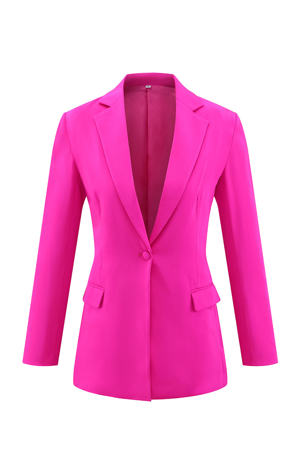 Fuchsia Long Sleeves 2 Piece Business Suits with Pockets