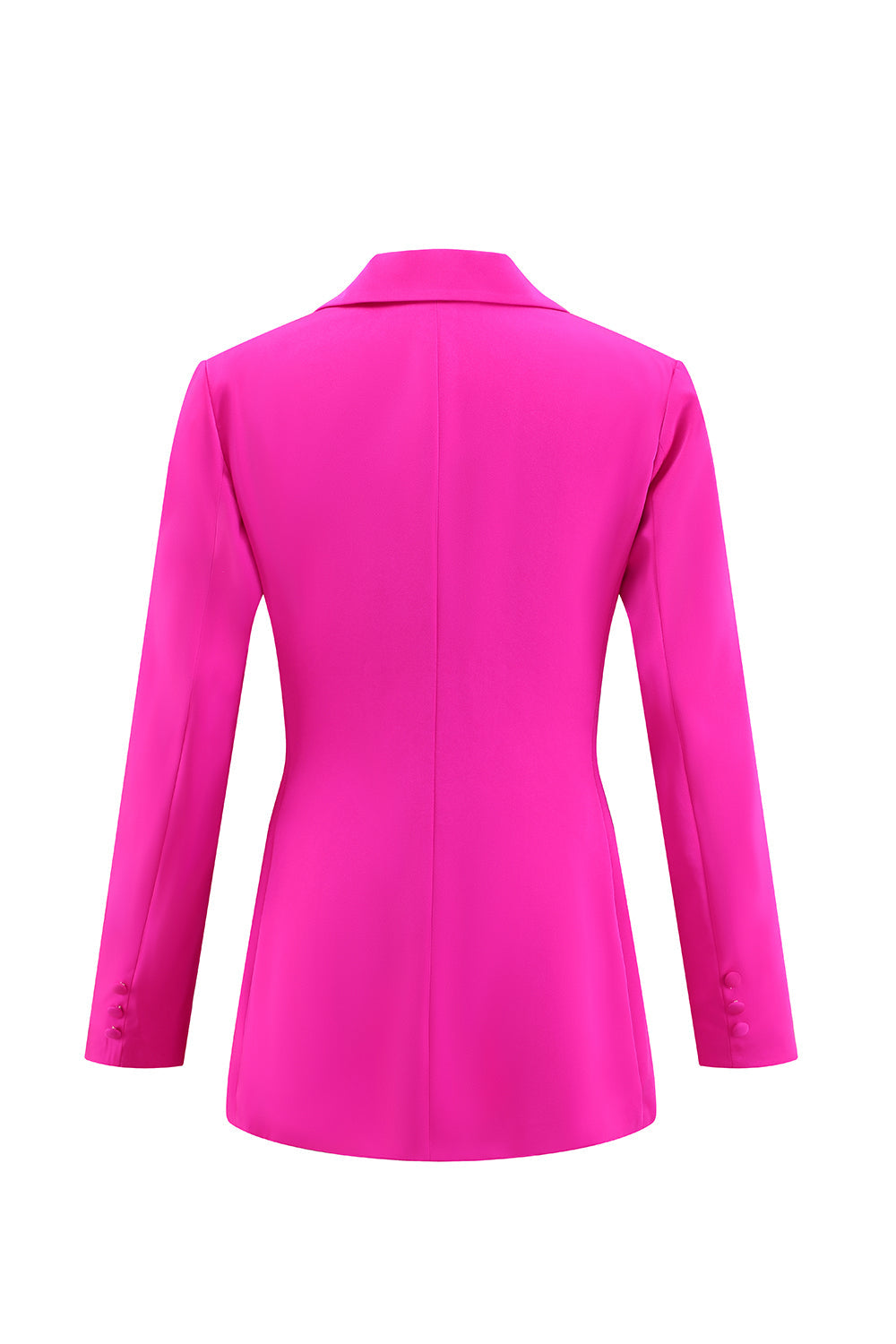Fuchsia Long Sleeves 2 Piece Business Suits with Pockets