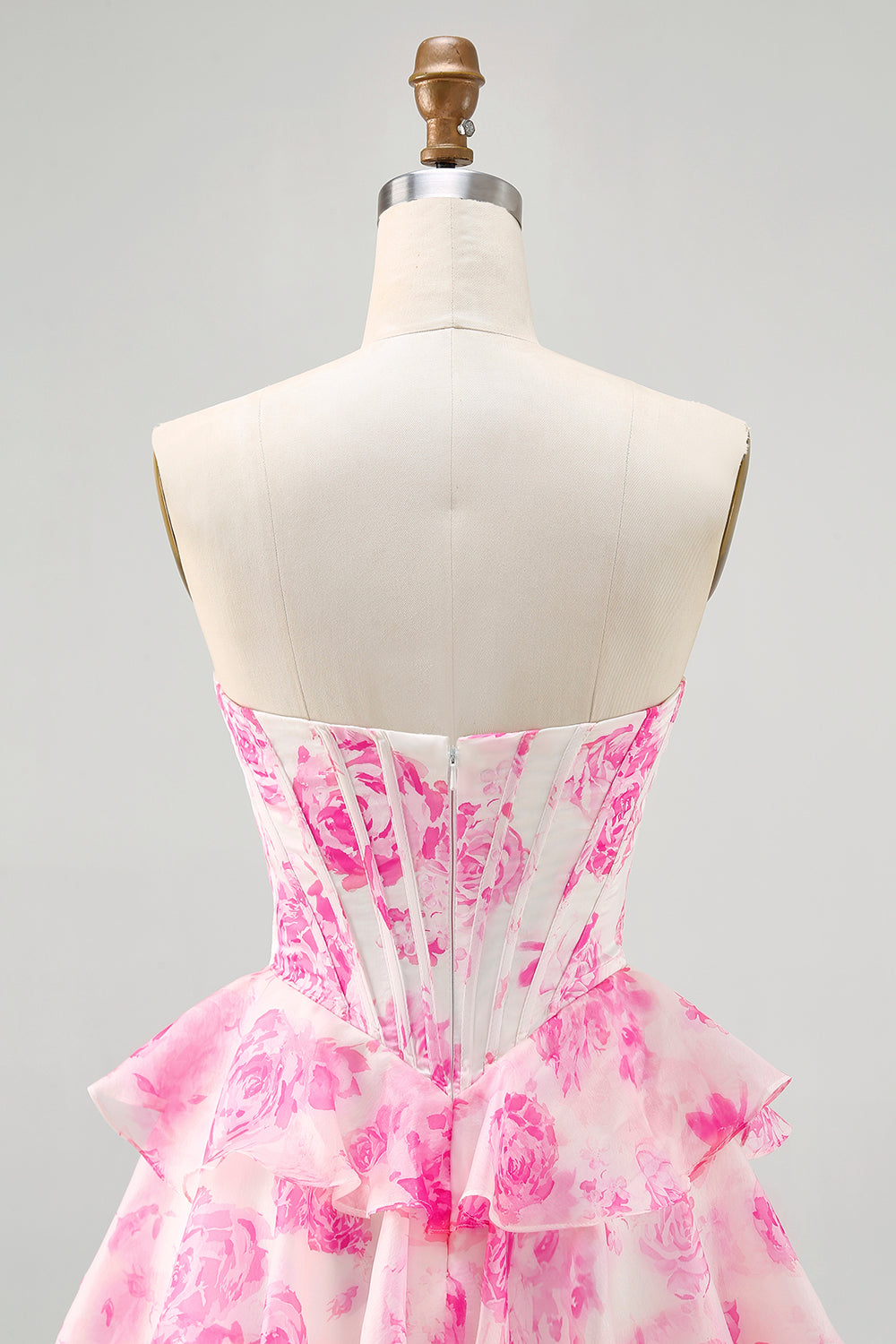Sparkly Fuchsia Floral Sweetheart Short Corset Homecoming Dress with Sequins