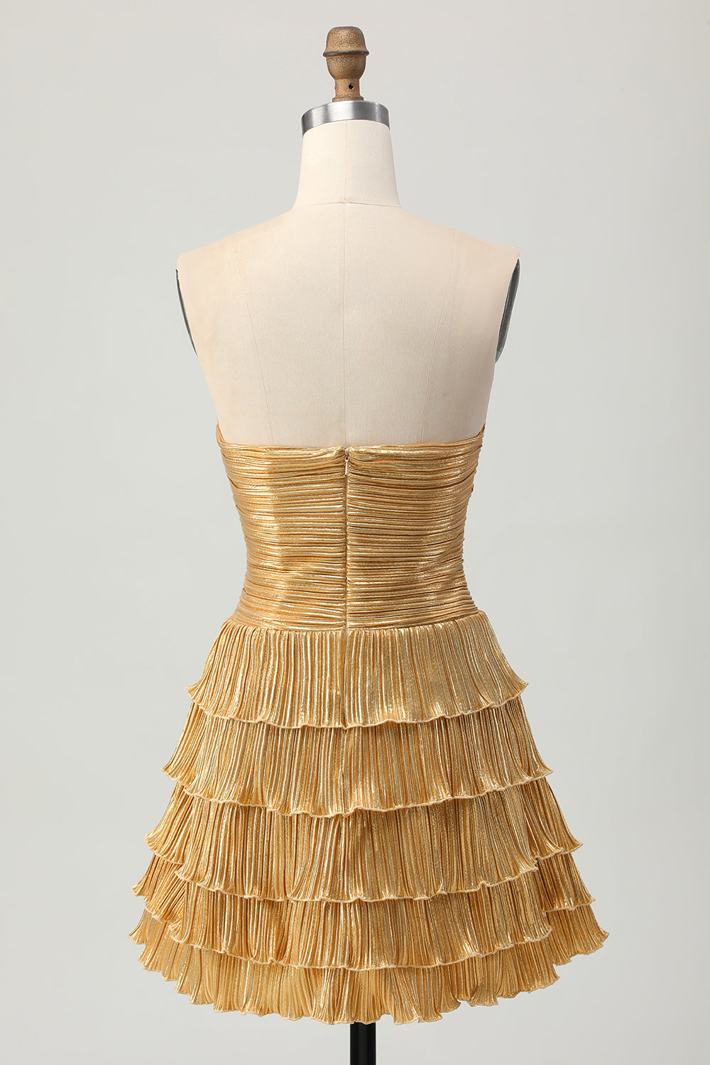 Sparkly Golden Floral Sweetheart Short Metallic Homecoming Dress with Keyholes