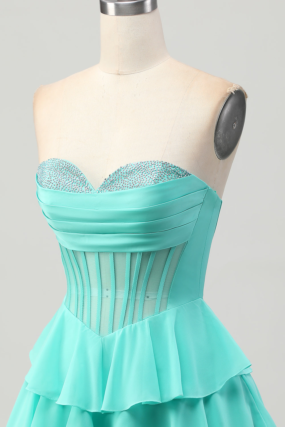 Sparkly Yellow Ruffled Corset Sweetheart Short Homecoming Dress with Beading