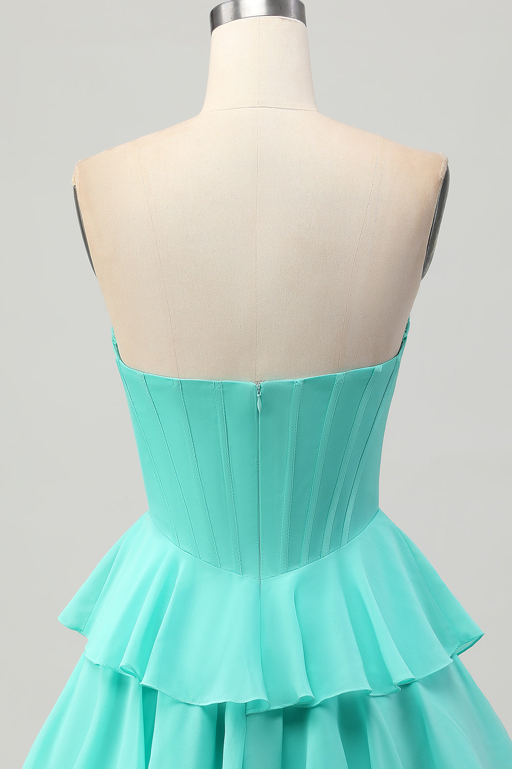 Sparkly Green Corset Ruffled Sweetheart Short Homecoming Dress with Beading