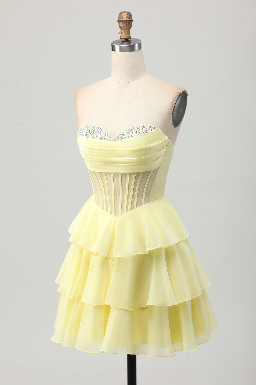 Sparkly Green Corset Ruffled Sweetheart Short Homecoming Dress with Beading