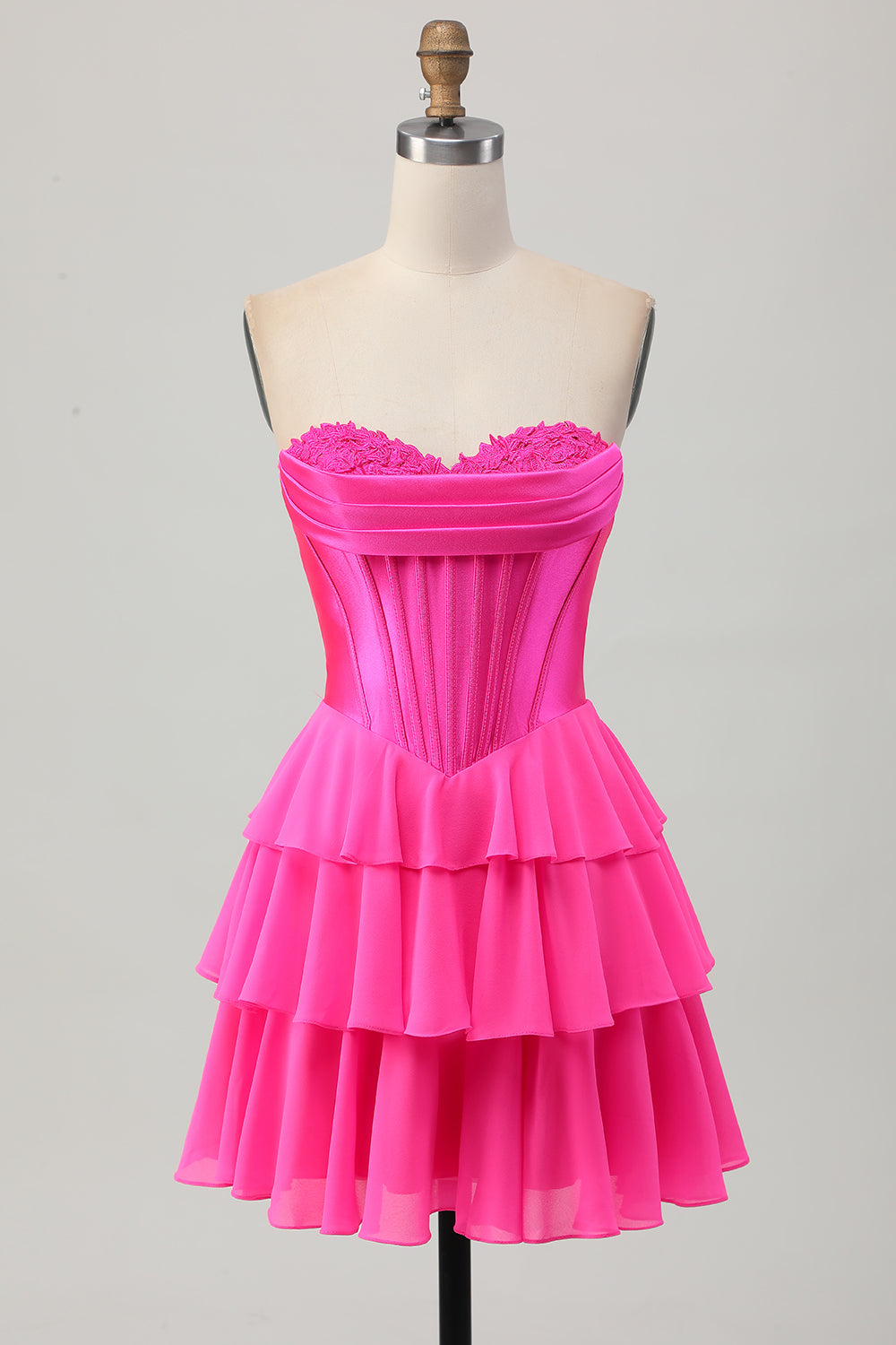 Blue Corset Ruched Sweetheart Short Homecoming Dress with Appliques
