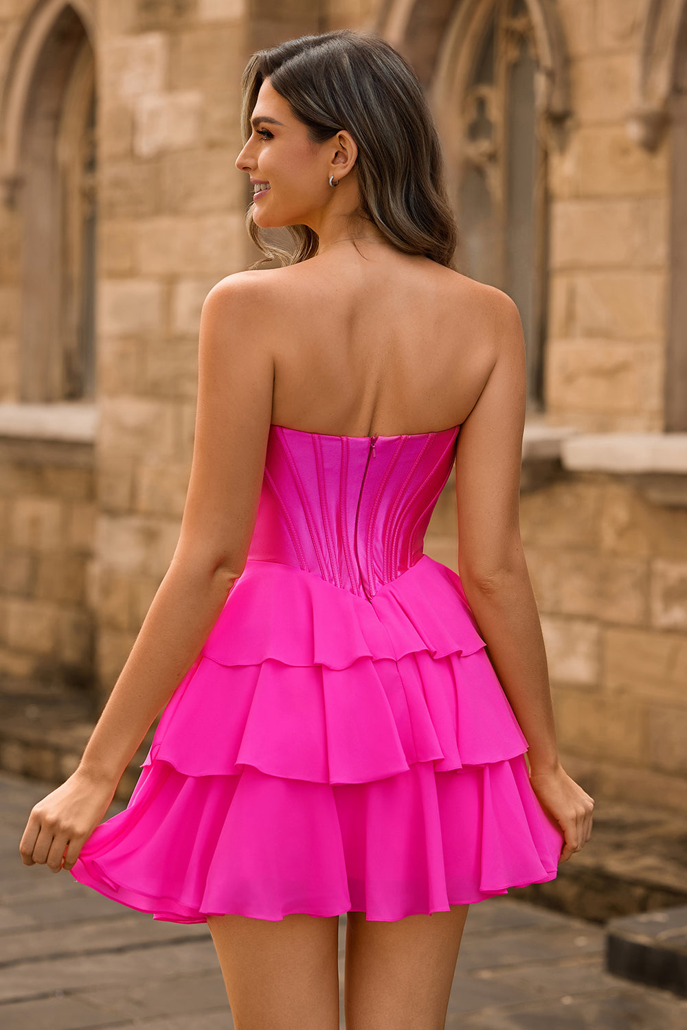 Blue Corset Ruched Sweetheart Short Homecoming Dress with Appliques