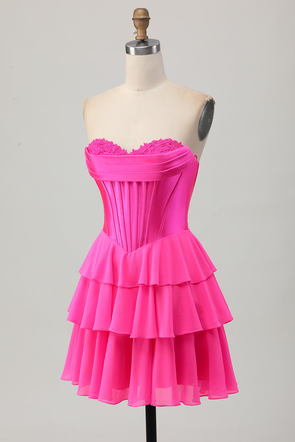 Yellow Ruched Sweetheart Corset Short Homecoming Dress with Appliques