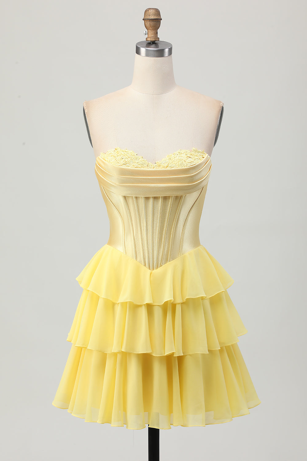 Blue Corset Ruched Sweetheart Short Homecoming Dress with Appliques