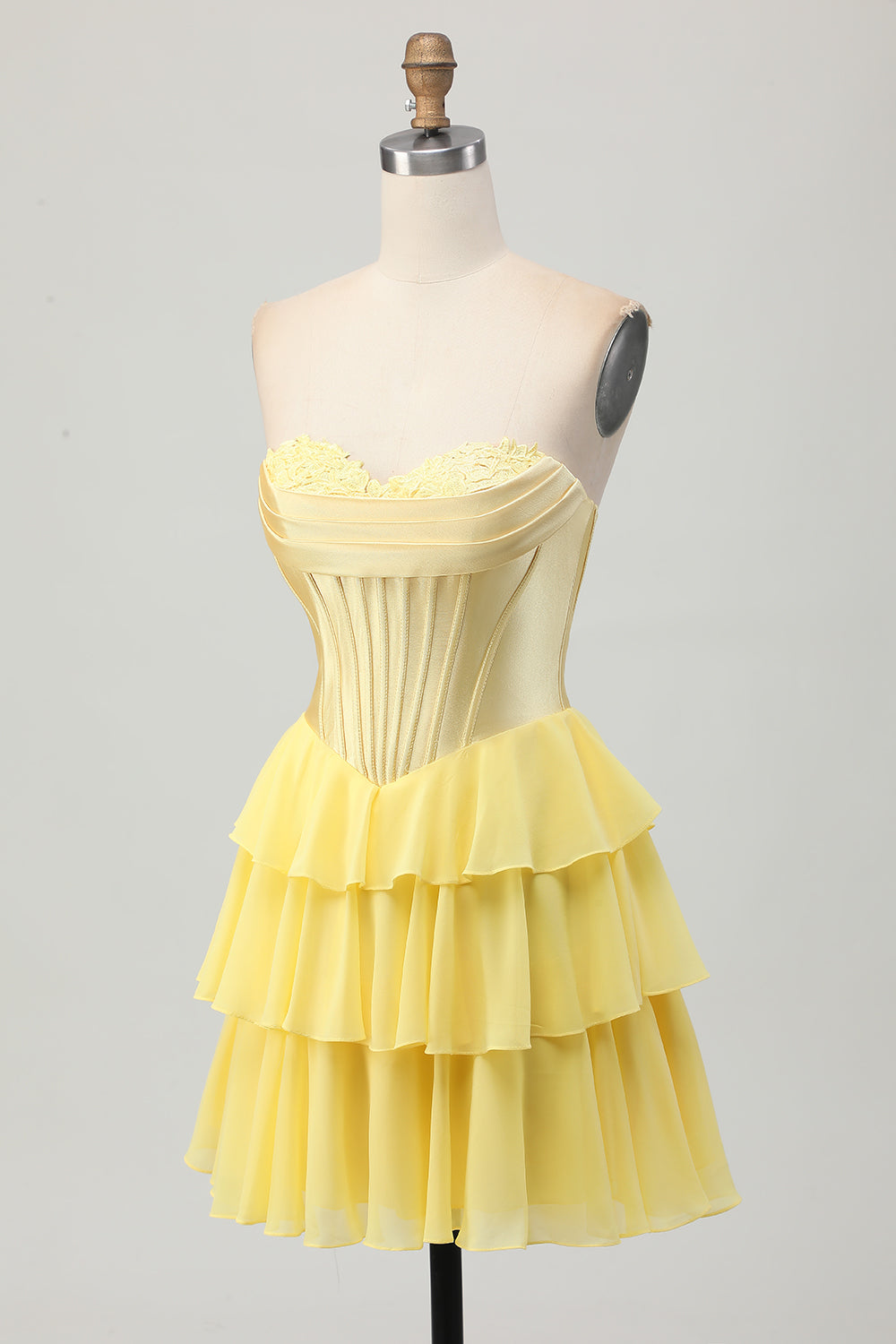 Blue Corset Ruched Sweetheart Short Homecoming Dress with Appliques