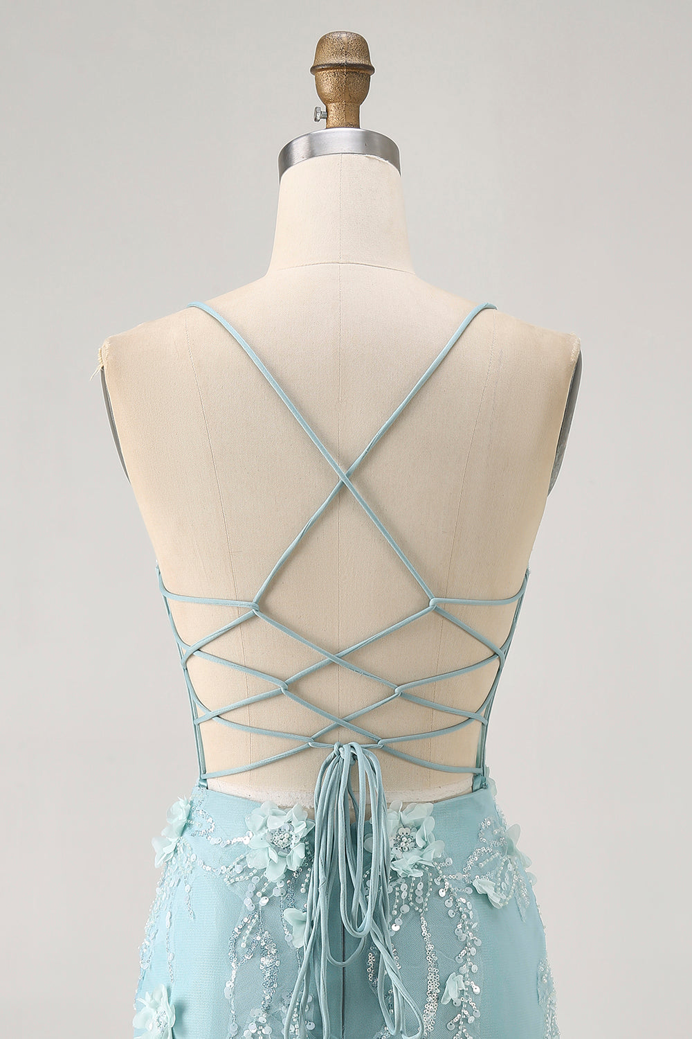 Sparkly Blue Tight Floral Corset Short Homecoming Dress with Sequins