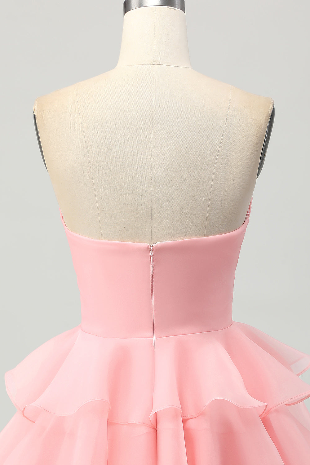 Green Floral Strapless Ruched Short Homecoming Dress with Ruffles