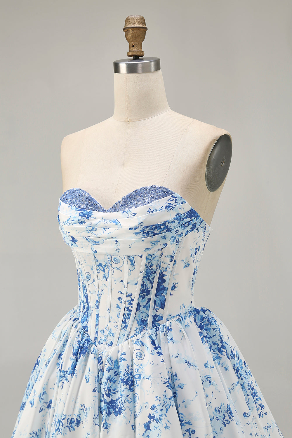 Pink Sweetheart Floral Corset Short Homecoming Dress
