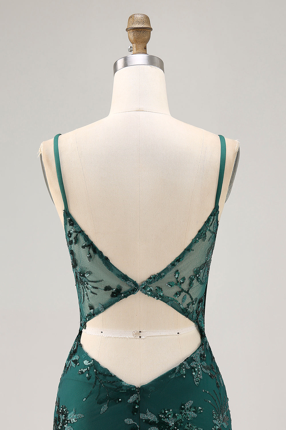 Sparkly Dark Green Corset Tight Short Homecoming Dress with Sequins