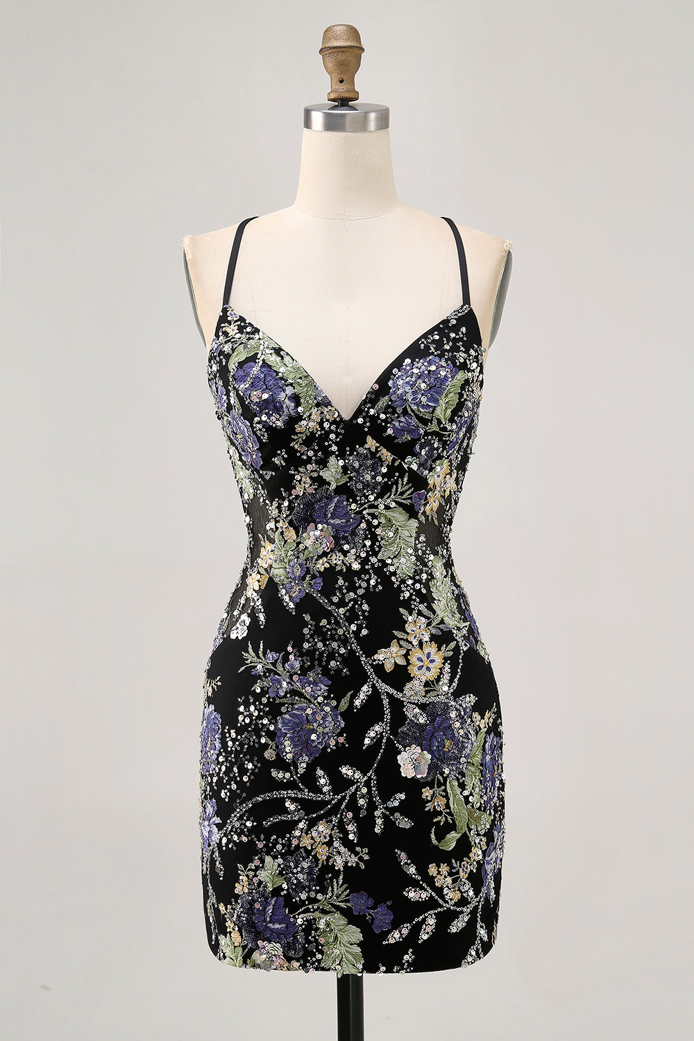Sparkly Peacock Floral Tight Beaded Short Homecoming Dress with Sequin