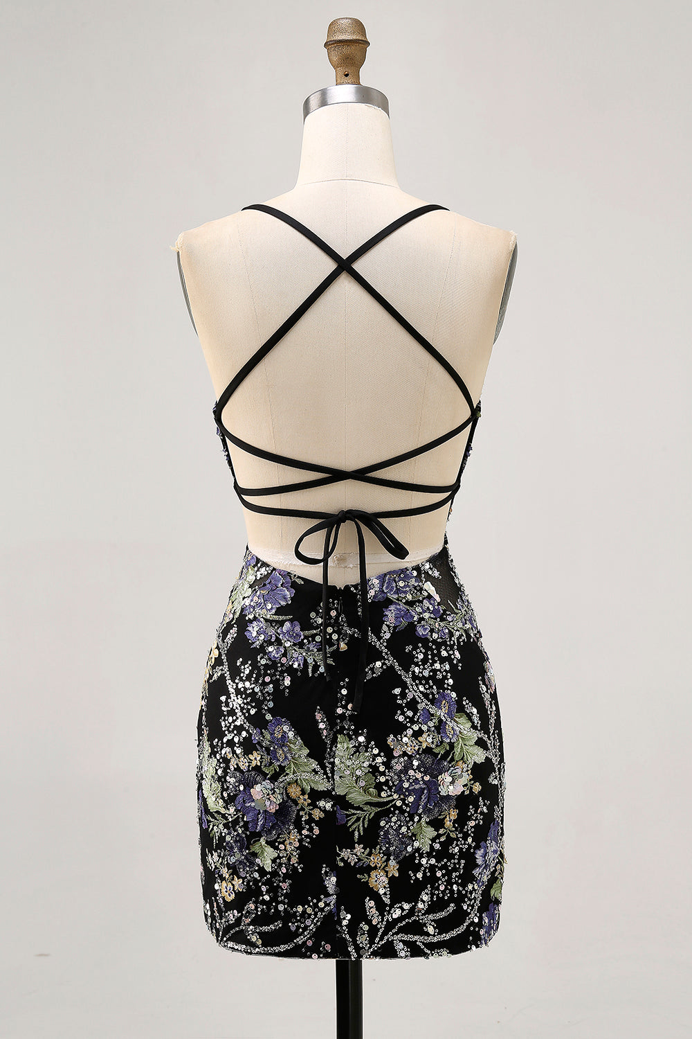 Sparkly Peacock Floral Tight Beaded Short Homecoming Dress with Sequin