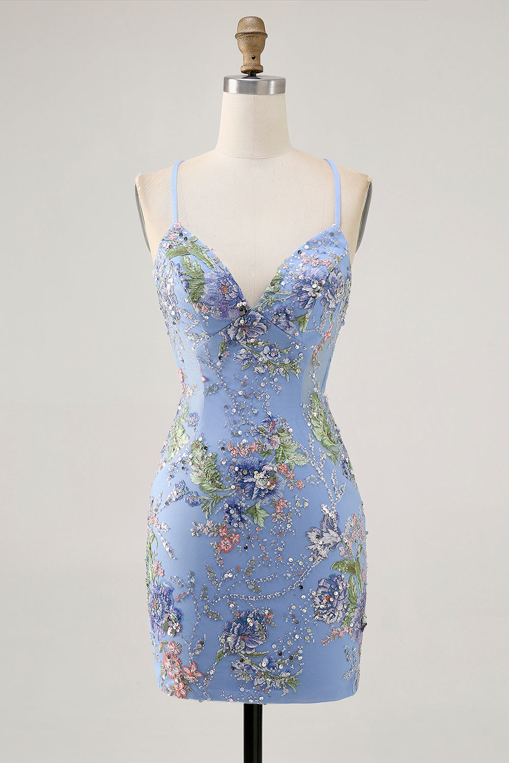 Sparkly Peacock Floral Tight Beaded Short Homecoming Dress with Sequin