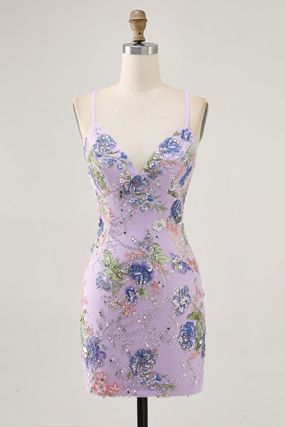 Sparkly Peacock Floral Tight Beaded Short Homecoming Dress with Sequin