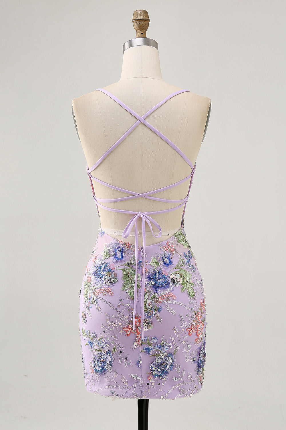 Sparkly Peacock Floral Tight Beaded Short Homecoming Dress with Sequin