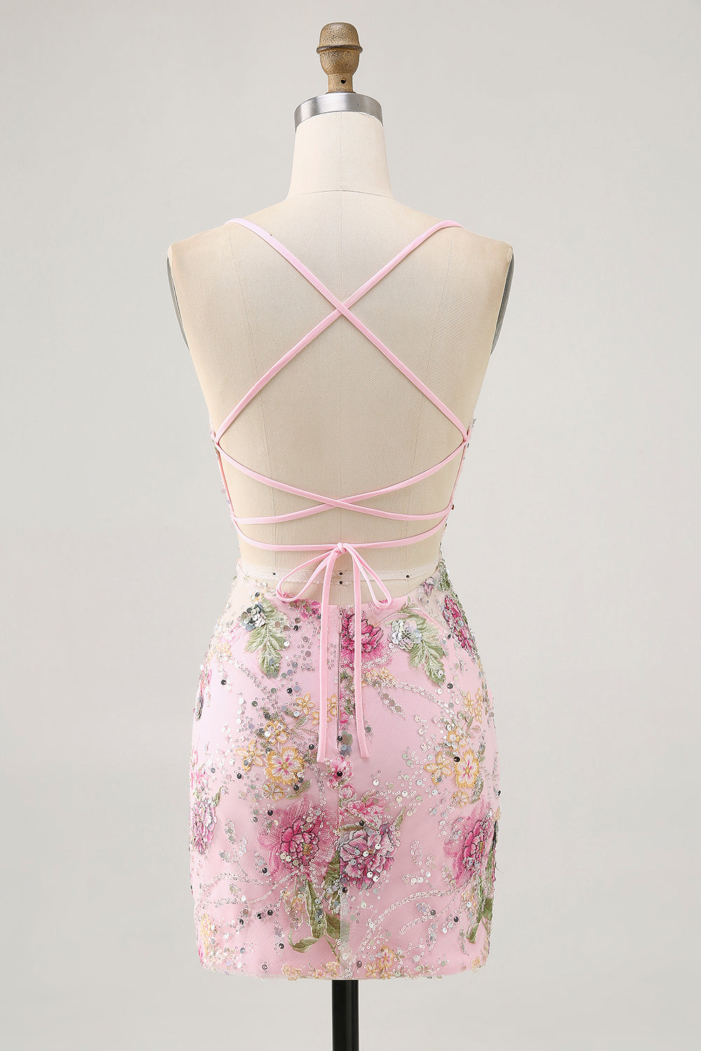 Sparkly Black Tight Floral Short Homecoming Dress with Seuqins