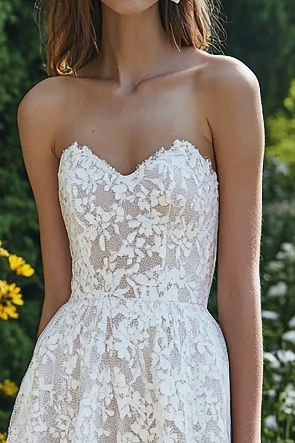 Beach Sweetheart Ivory Lace Maxi Engagement Dress