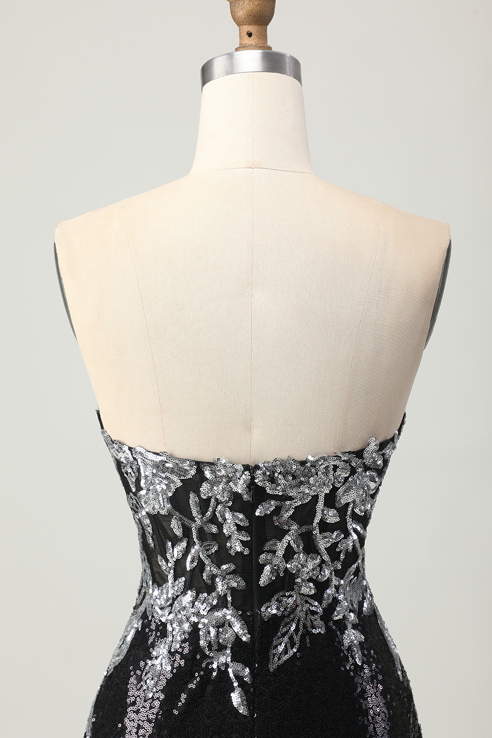 Sparkly Black Silver Sweetheart Tight Short Homecoming Dress with Sequins