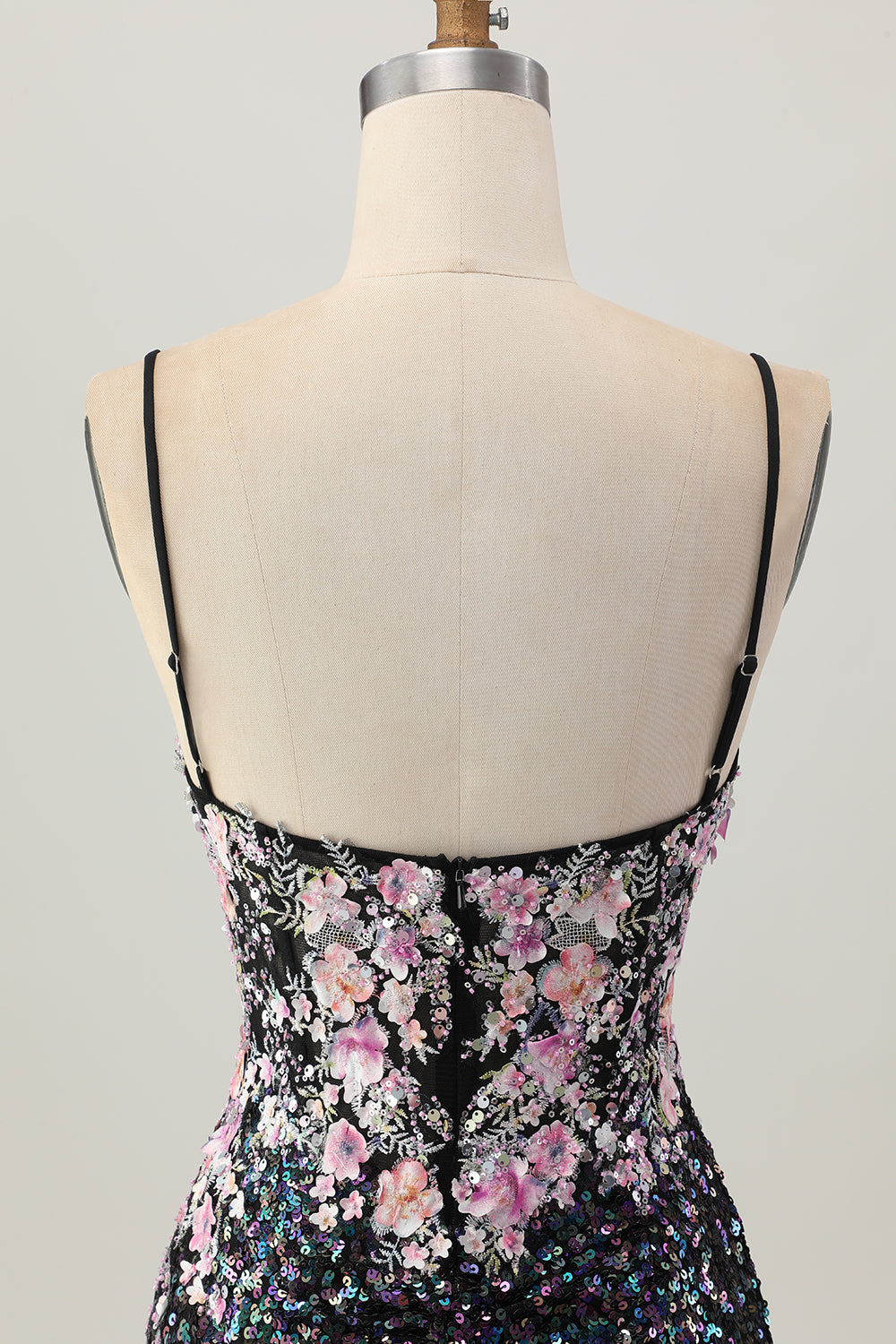 Sparkly White Floral Sequins Tight Short Corset Homecoming Dress