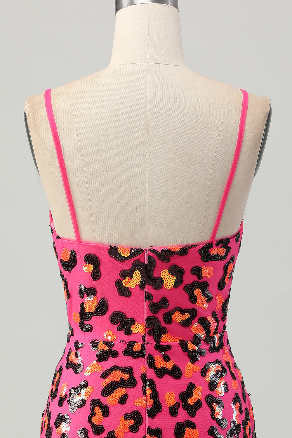 Sparkly Fuchsia Leopard Sequin Tight Short Homecoming Dress