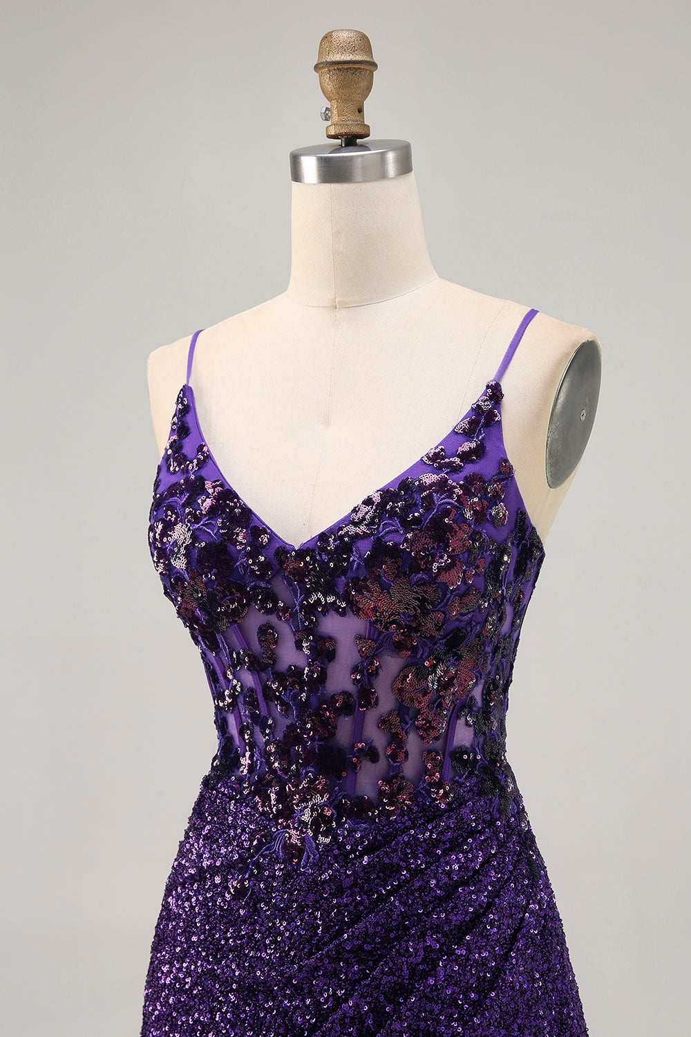 Sparkly Dark Green Corset Sequin Short Tight Homecoming Dress