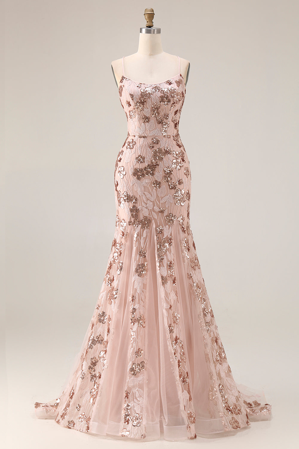Sparkly Floral Burgundy Mermaid Sequins Long Prom Dress with Beading