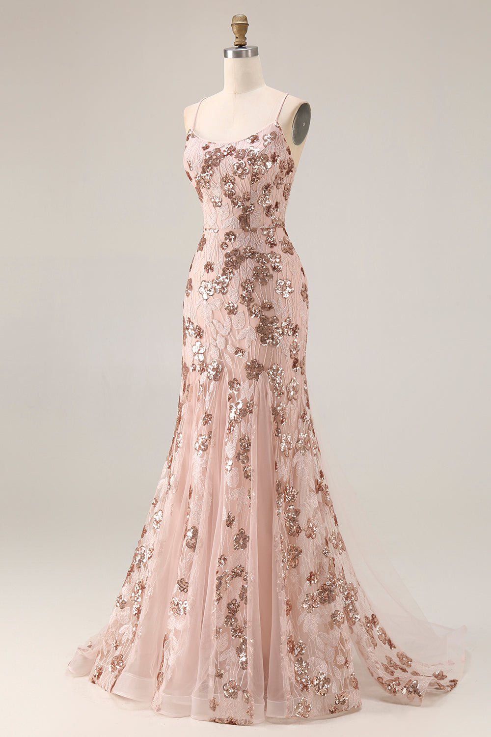 Sparkly Floral Burgundy Mermaid Sequins Long Prom Dress with Beading