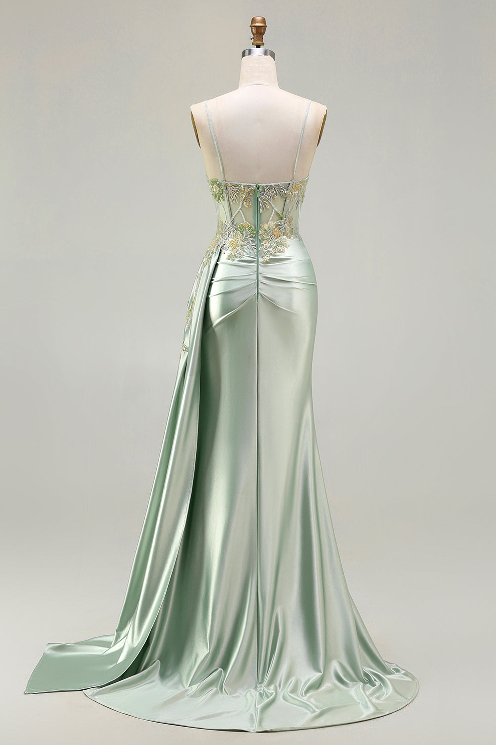 Sparkly Pink Floral Satin Mermaid Long Corset Prom Dress with Sequin