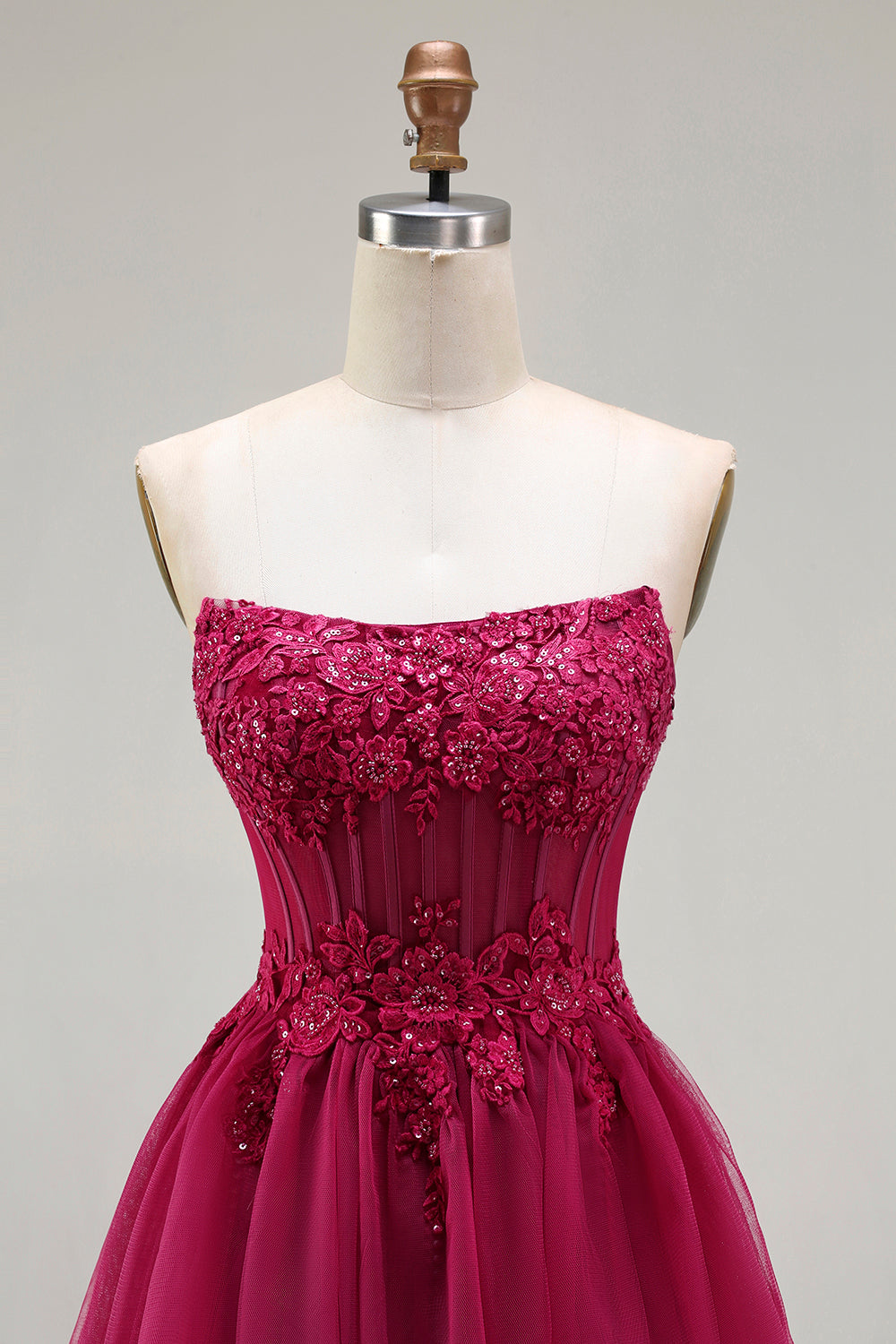 Sparkly Floral Green Beaded Long Corset Prom Dress with Ruffles